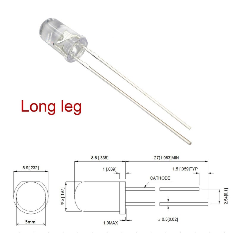 Bowerful 100pcs 12V 5mm Blue LED Built-in Resistor 9V Gauge Cluster Instrument Light Emitting diodes - Image 4